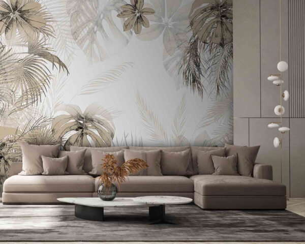 Tropical leaves in soft neutral tones Tropical leaves in soft neutral tones