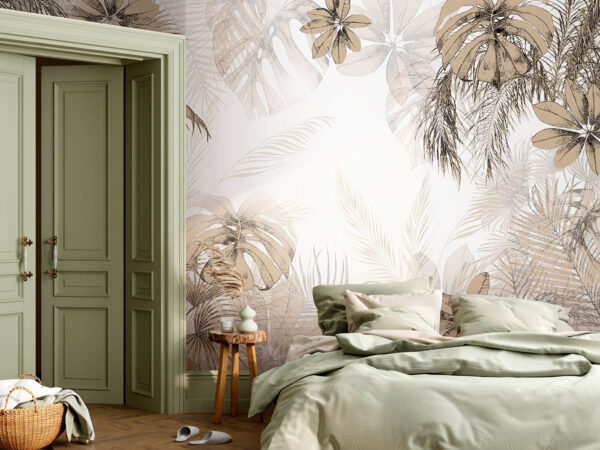 Tropical leaves in soft neutral tones Tropical leaves in soft neutral tones
