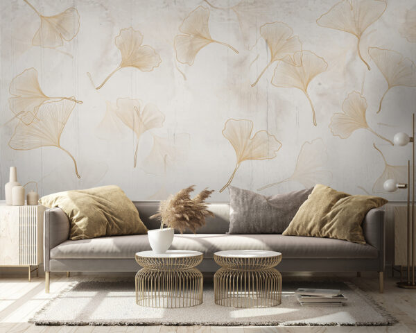 Delicate ginkgo leaves on a serene backdrop. Delicate ginkgo leaves on a serene backdrop.
