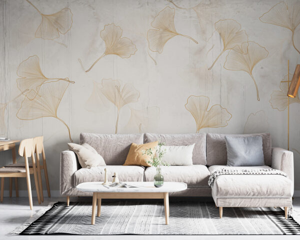 Delicate ginkgo leaves on a serene backdrop. Delicate ginkgo leaves on a serene backdrop.