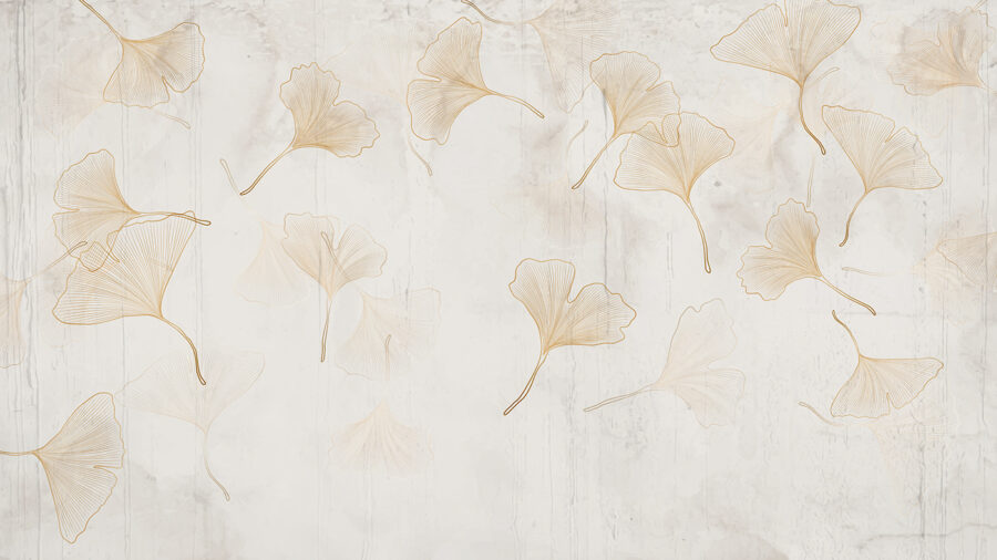 Delicate ginkgo leaves on a serene backdrop.