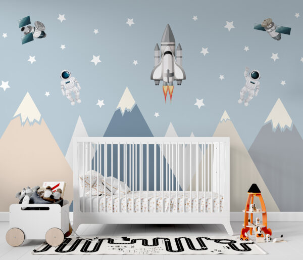 Space shuttle and astronaut in the sky Space shuttle and astronaut in the sky