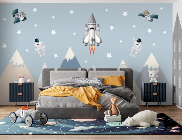 Space shuttle and astronaut in the sky Space shuttle and astronaut in the sky