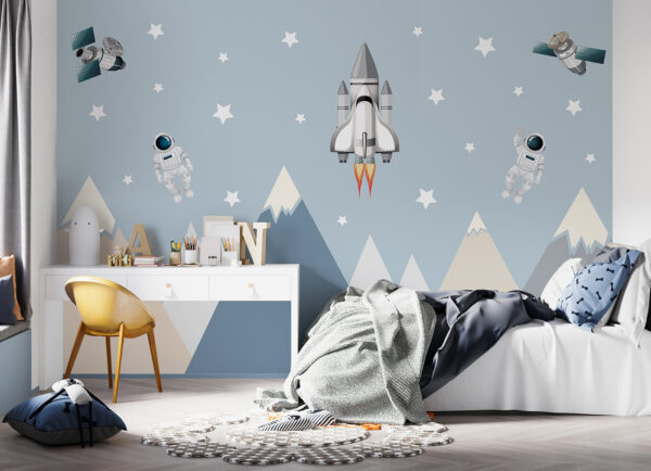 Space shuttle and astronaut in the sky Space shuttle and astronaut in the sky