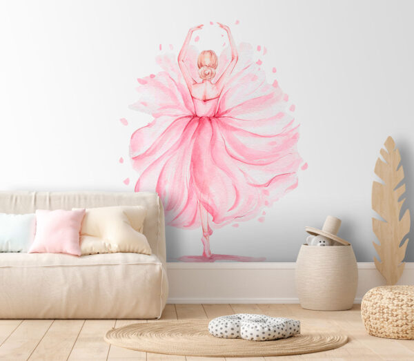 Watercolor of a woman in a pink dress Watercolor of a woman in a pink dress