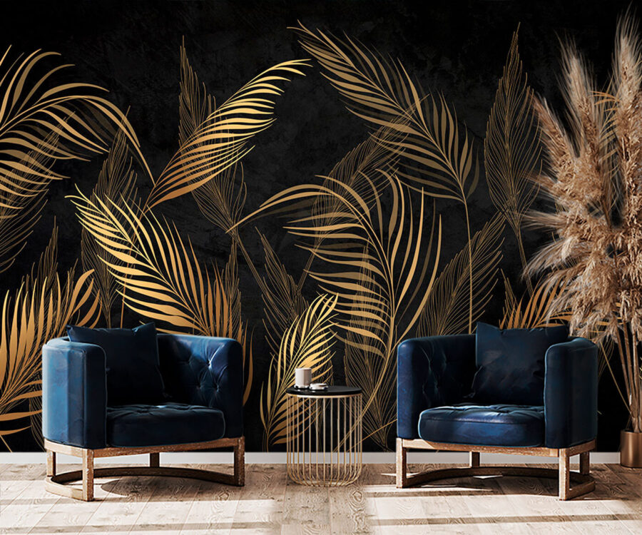 Elegant Leaves against Dark Background