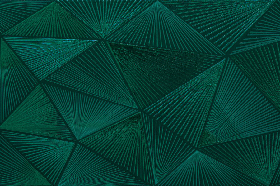 Green triangle pattern on a green surface
