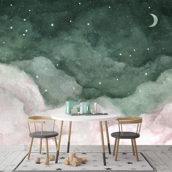 Wall mural Wall mural A moon and clouds in the night sky (SKU: u96076v1)