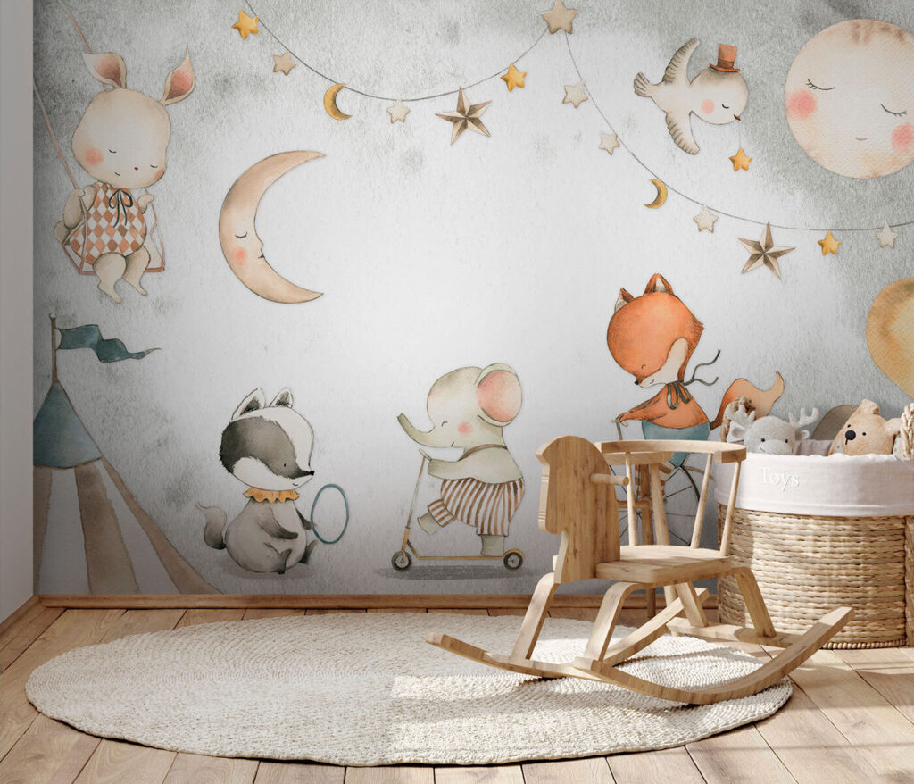 Group of animals riding a bicycle