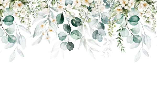 Watercolor painting of flowers and leaves Watercolor painting of flowers and leaves