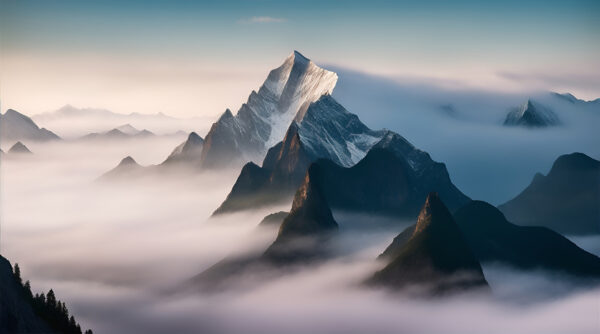 Mountain range with clouds Mountain range with clouds