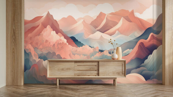 Painting of mountains and clouds Painting of mountains and clouds