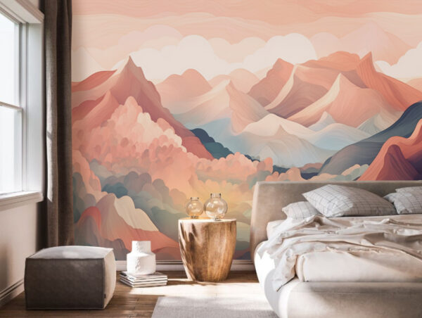 Painting of mountains and clouds Painting of mountains and clouds