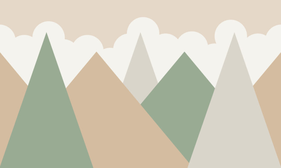 Mountain range with clouds