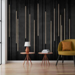 Wall murals Black and white background with vertical lines