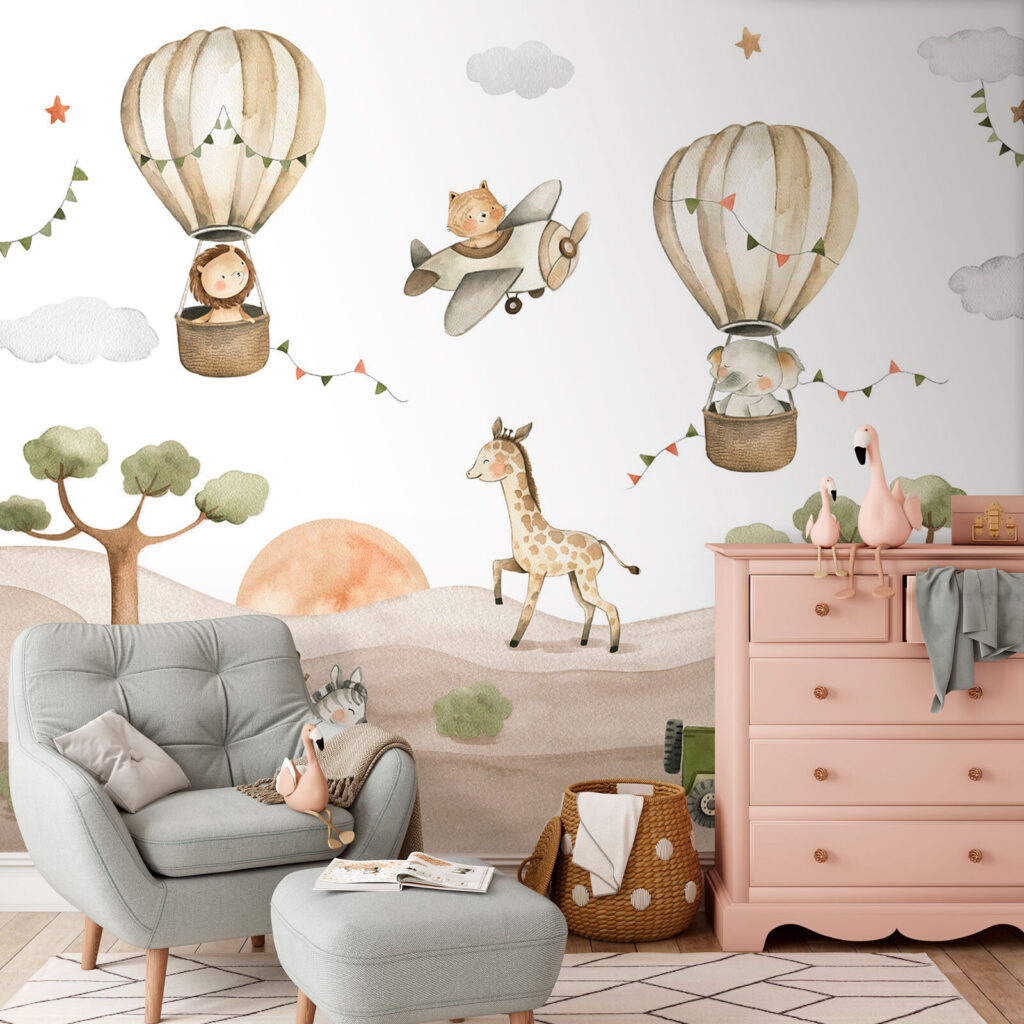 Group of animals in a desert