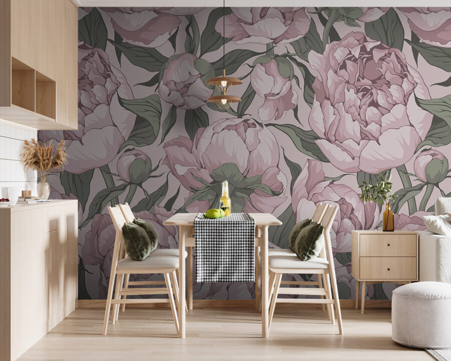 Pattern of pink flowers