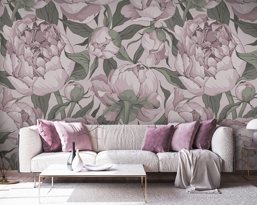 Pattern of pink flowers
