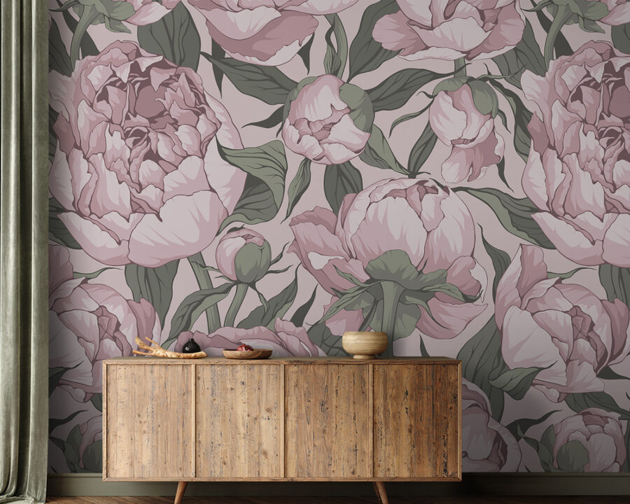Pattern of pink flowers