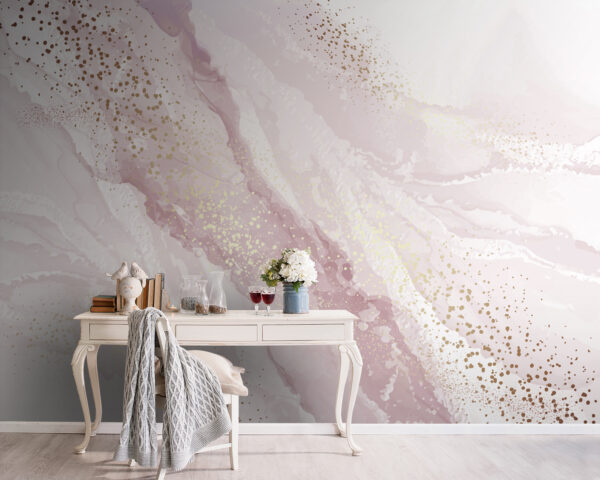 Shimmering blush mountain landscape art Shimmering blush mountain landscape art
