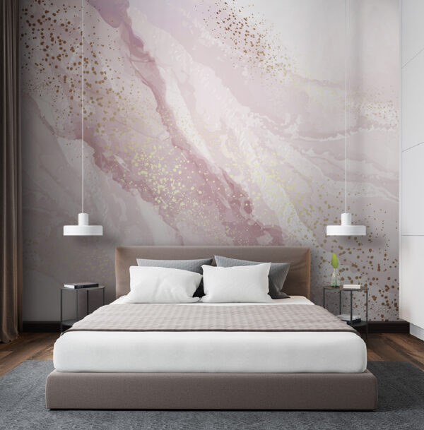 Shimmering blush mountain landscape art Shimmering blush mountain landscape art