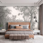 Wall murals Drawing of trees and plants