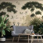 Wall mural Birds in a river