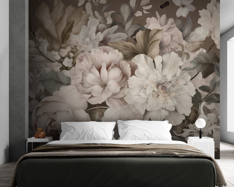 Delicate blooms in soft, muted tones.