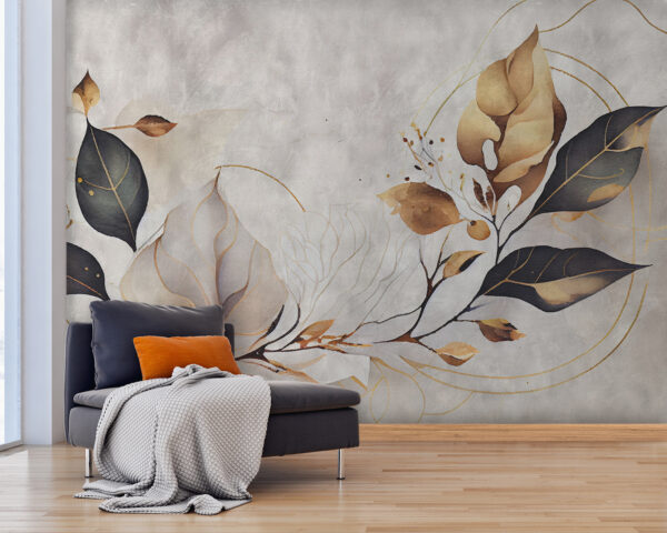 Elegant leaves dance in soft hues. Elegant leaves dance in soft hues.