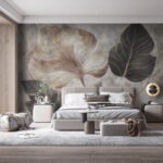 Wall mural Elegant leaves in muted tones