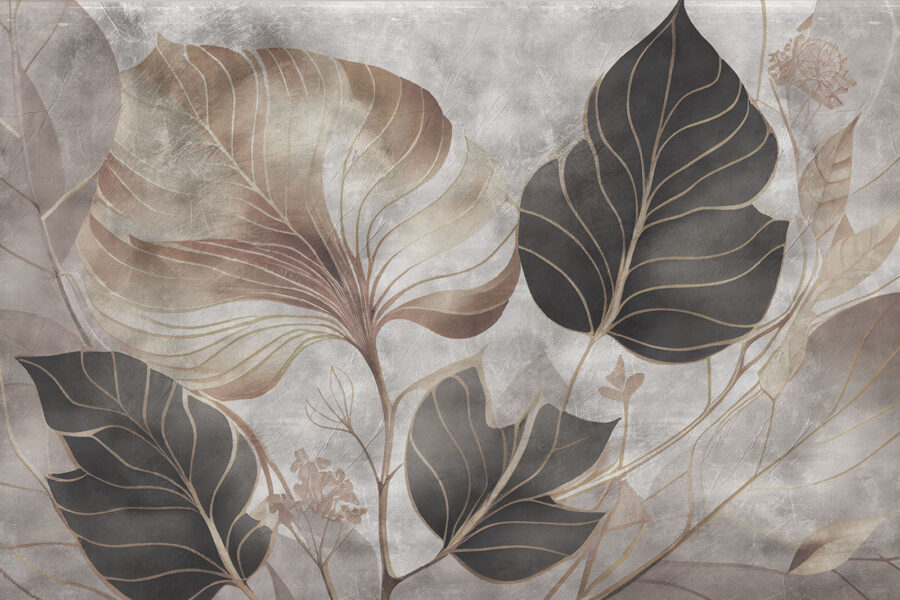 Elegant leaves in muted tones.