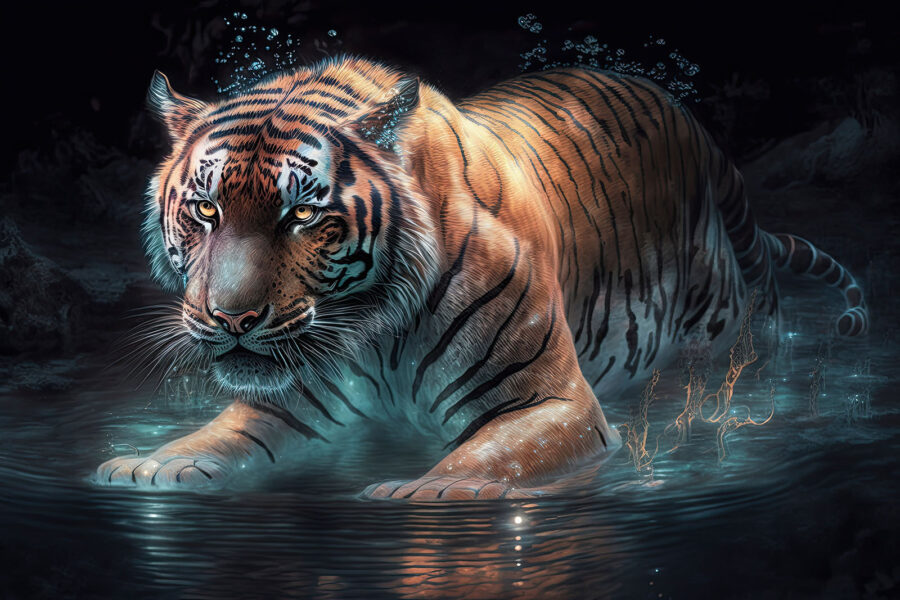 Tiger in the water