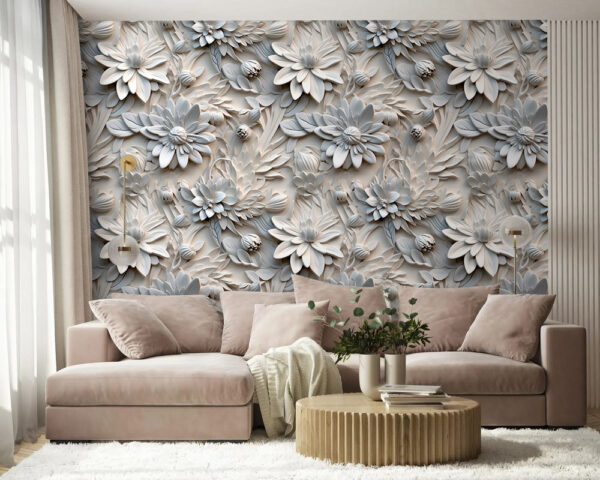 White flower pattern on a wall White flower pattern on a wall