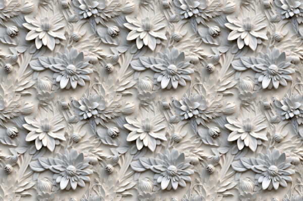 White flower pattern on a wall White flower pattern on a wall