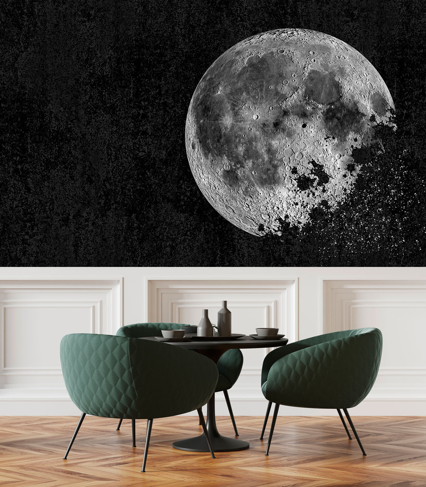 Mysterious moon in a dark sky Mysterious moon in a dark sky