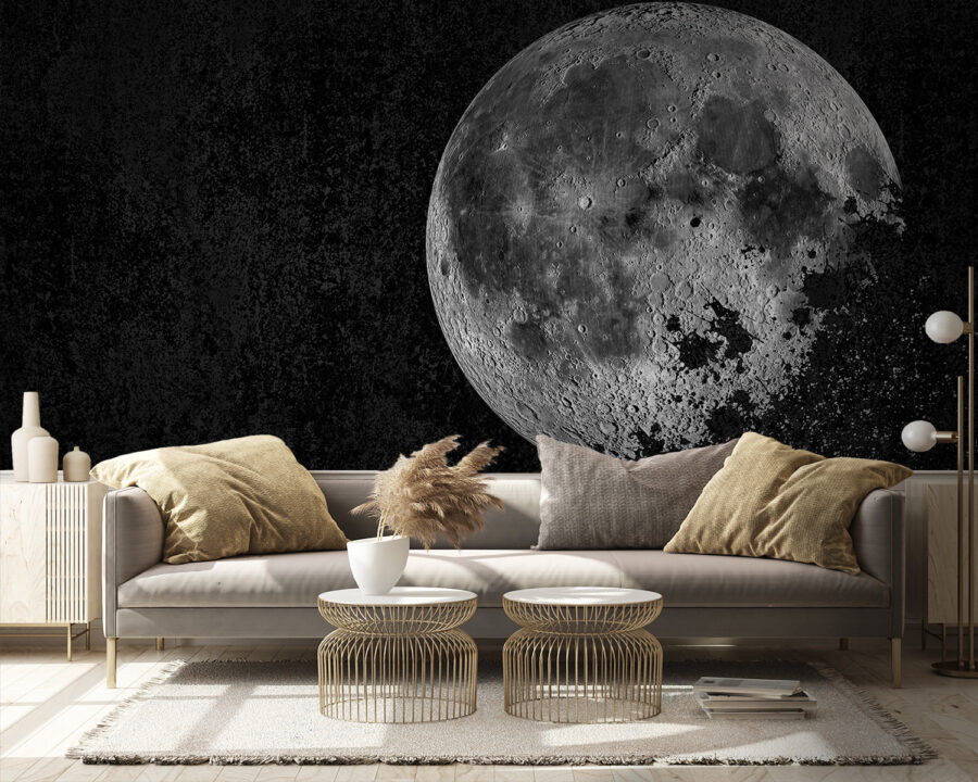 Mysterious moon in a dark sky
