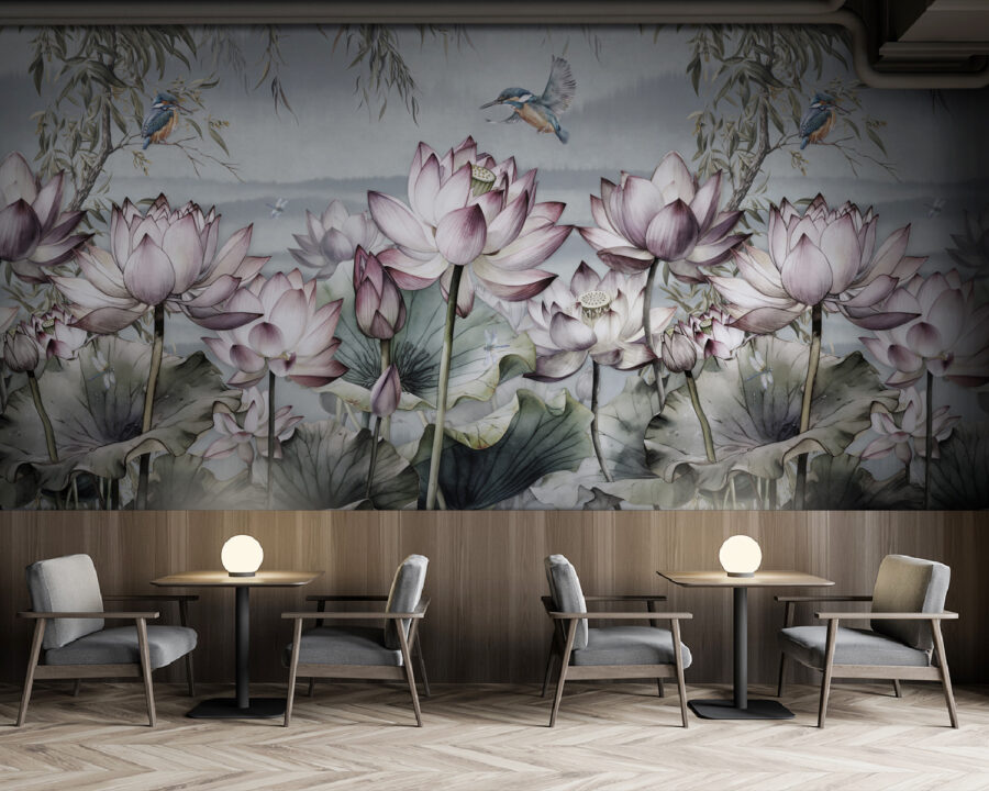 Painting of flowers and a bird Painting of flowers and a bird
