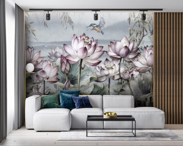 Painting of flowers and a bird Painting of flowers and a bird