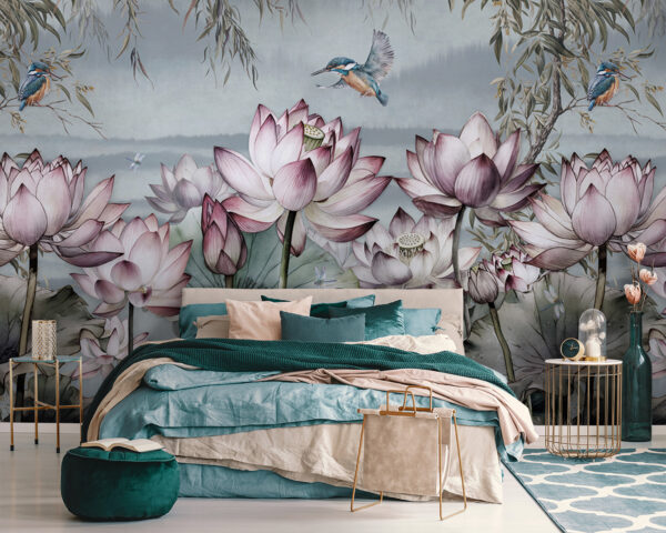Painting of flowers and a bird Painting of flowers and a bird