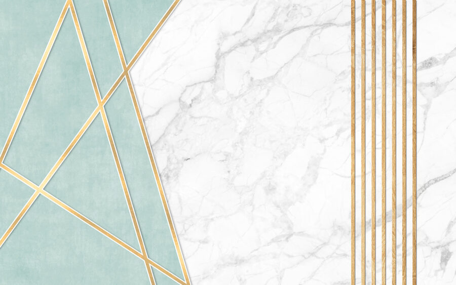 White marble with blue and gold lines