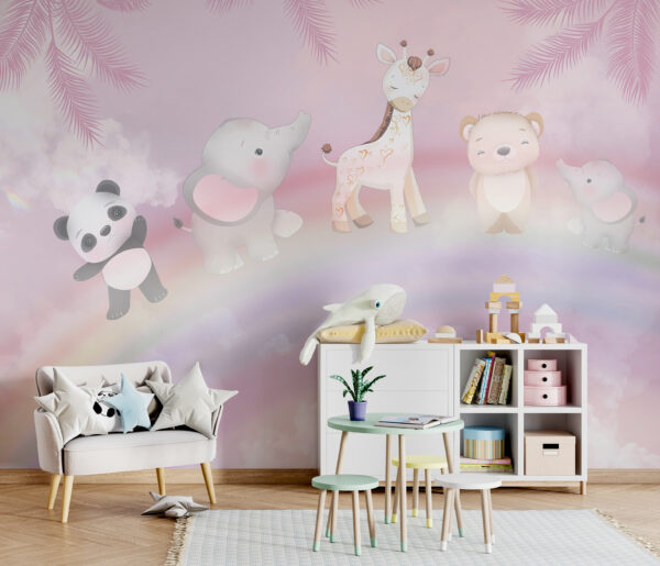 Group of animals on a rainbow u95382pir3 600x515 - Group of animals on a rainbow
