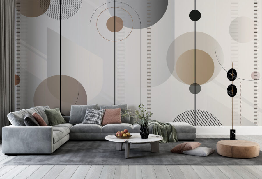 Wall murals Abstract geometric shapes in soft tones. - Image 5