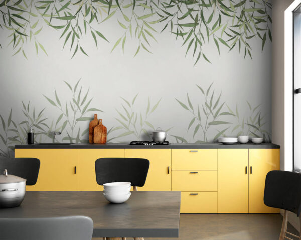 Delicate bamboo leaves on soft background. Delicate bamboo leaves on soft background.