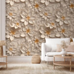 Wall murals Wallpaper with flowers
