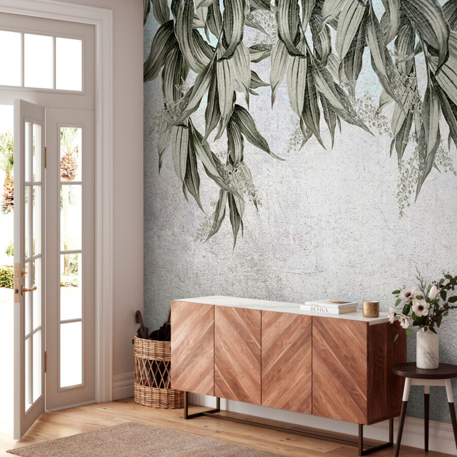 Elegant leaves against a textured backdrop Elegant leaves against a textured backdrop