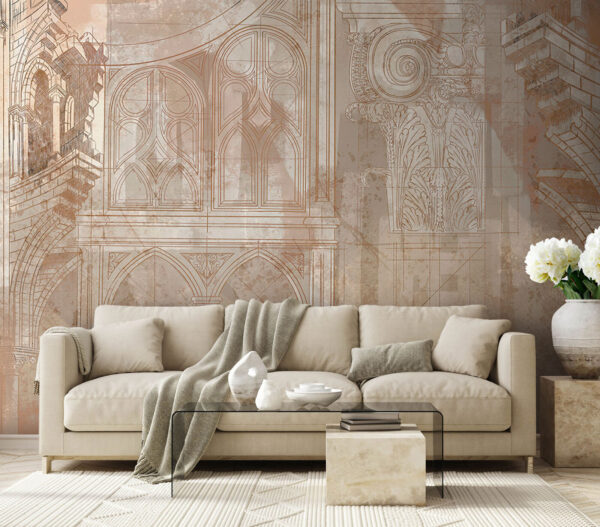 Wall mural Wall mural Drawing of a building (SKU: u95126)