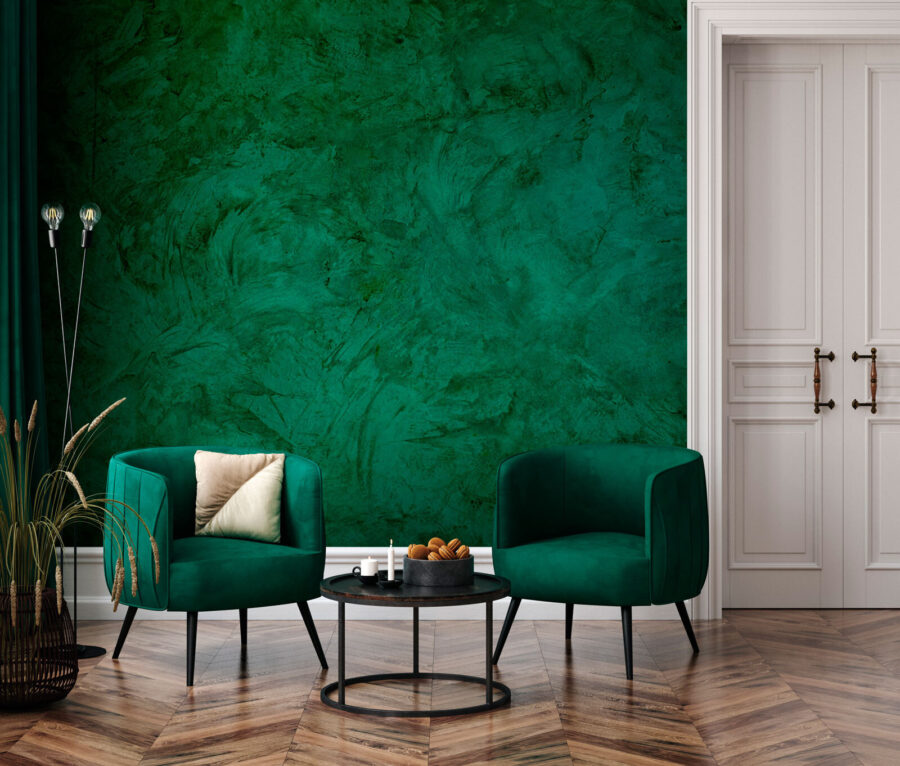 Wall murals Green wall with a rough surface