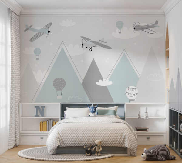 Wallpaper with airplanes and mountains Wallpaper with airplanes and mountains