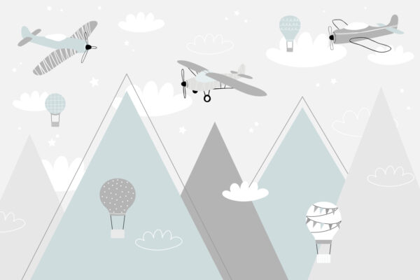 Wallpaper with airplanes and mountains Wallpaper with airplanes and mountains