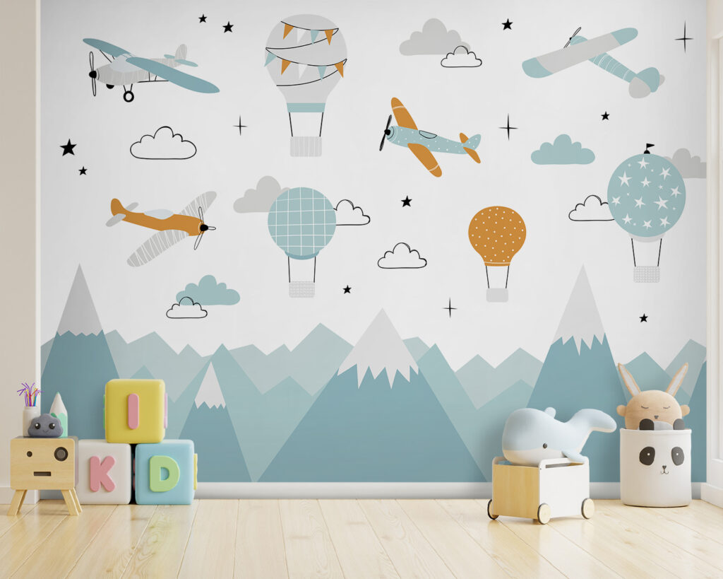 Wallpaper with airplanes and hot air balloons u95042pir161 1024x819 - Wallpaper with airplanes and hot air balloons - tegory